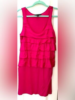 Banana Republic Hot Pink Sleeveless dress with Ruffle Detail